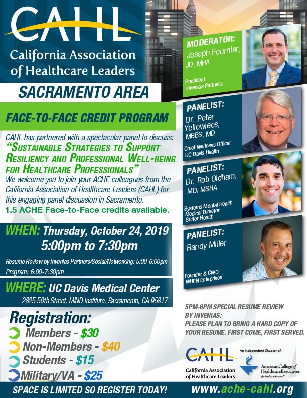 CAHL California Association of Healthcare Leaders event flyer